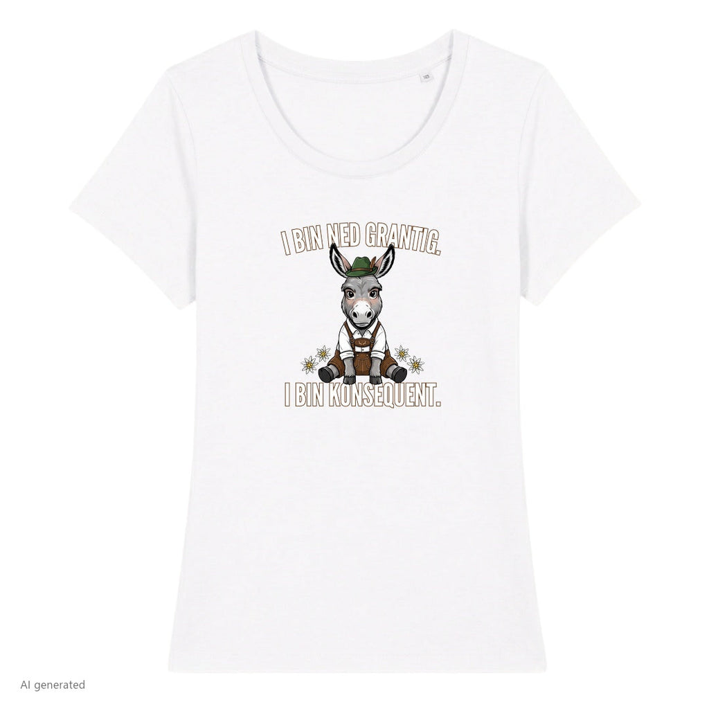 Grantiger Esel Wiesn Damen T-Shirt in Weiß