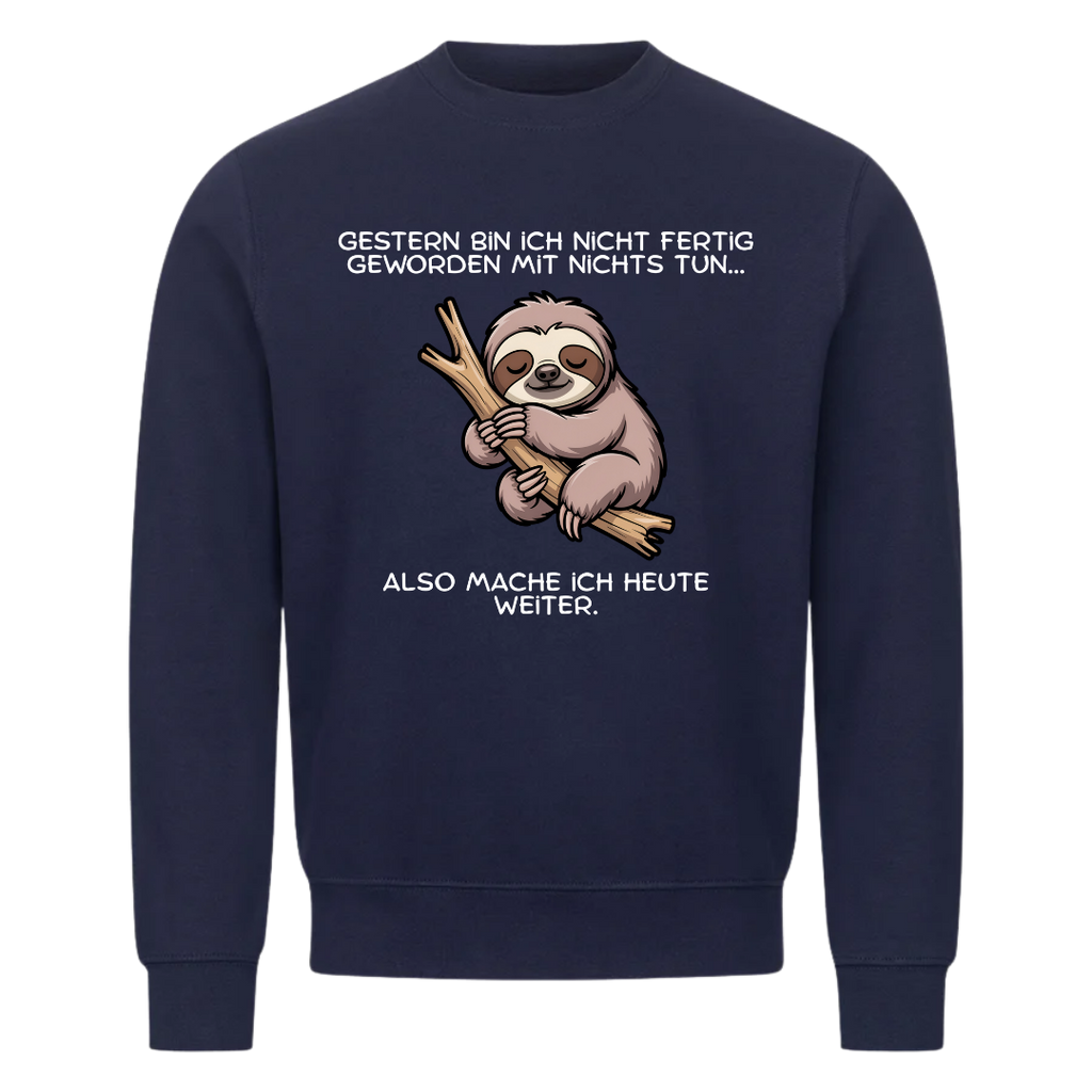 Sweatshirt Nicht fertig geworden mit Nichtstun, getragen