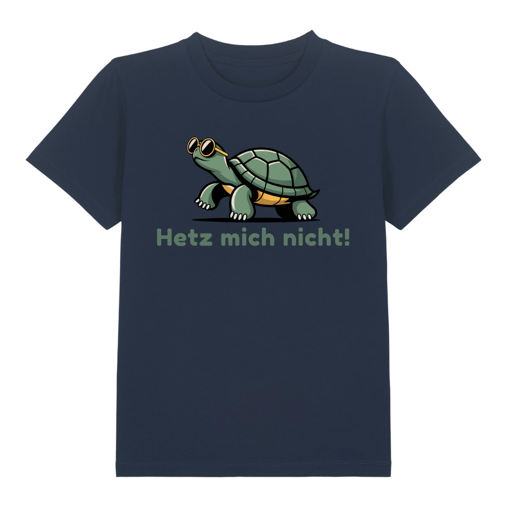 Hetz mich nicht Kinder T-Shirt Navy Vorderseite