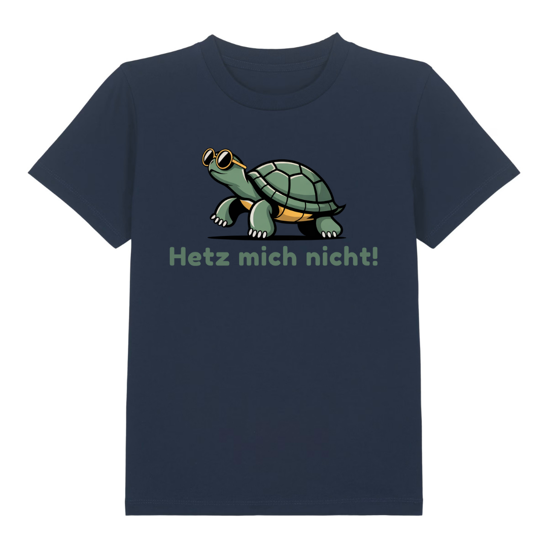 Hetz mich nicht Kinder T-Shirt Navy Vorderseite