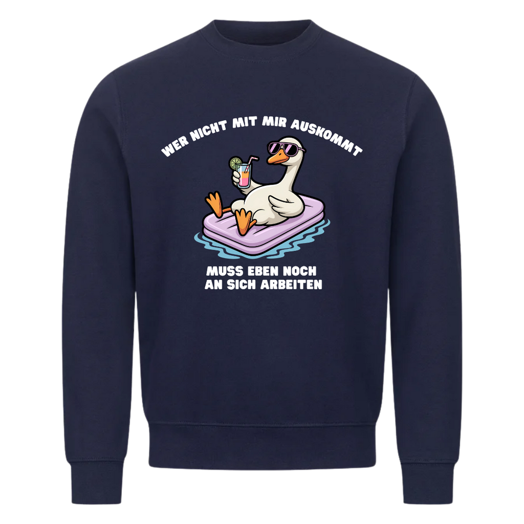 Sweatshirt Wer nicht mit mir auskommt, Seitenansicht