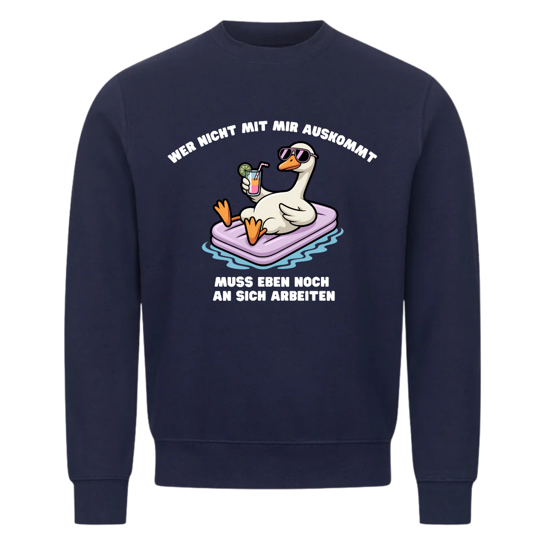 Sweatshirt Wer nicht mit mir auskommt, Seitenansicht