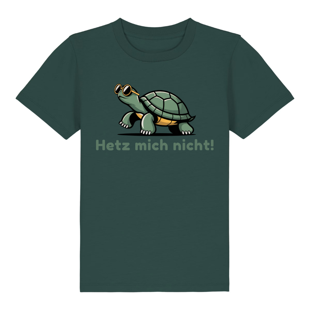 Hetz mich nicht Kinder T-Shirt Grün Vorderseite