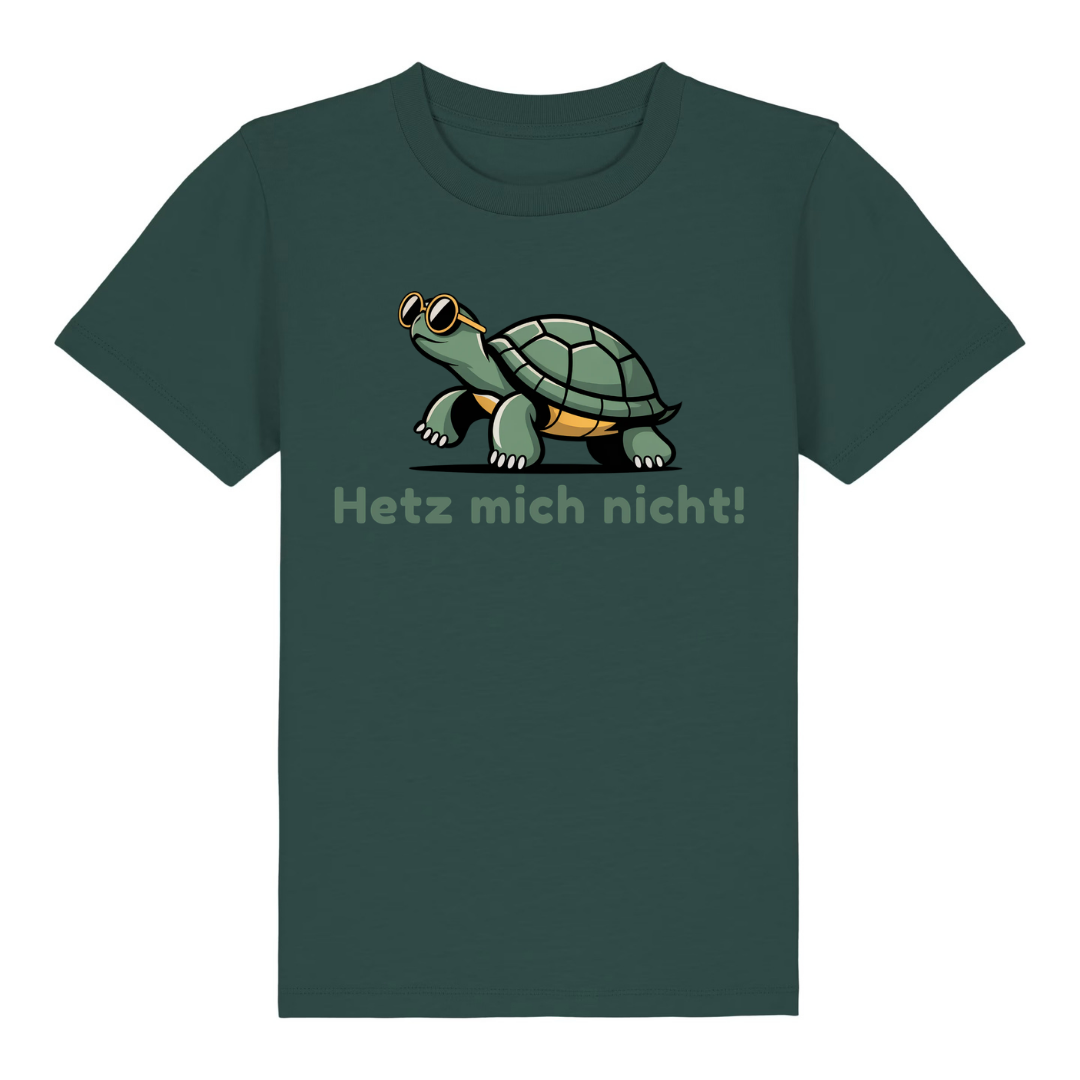 Hetz mich nicht Kinder T-Shirt Grün Vorderseite