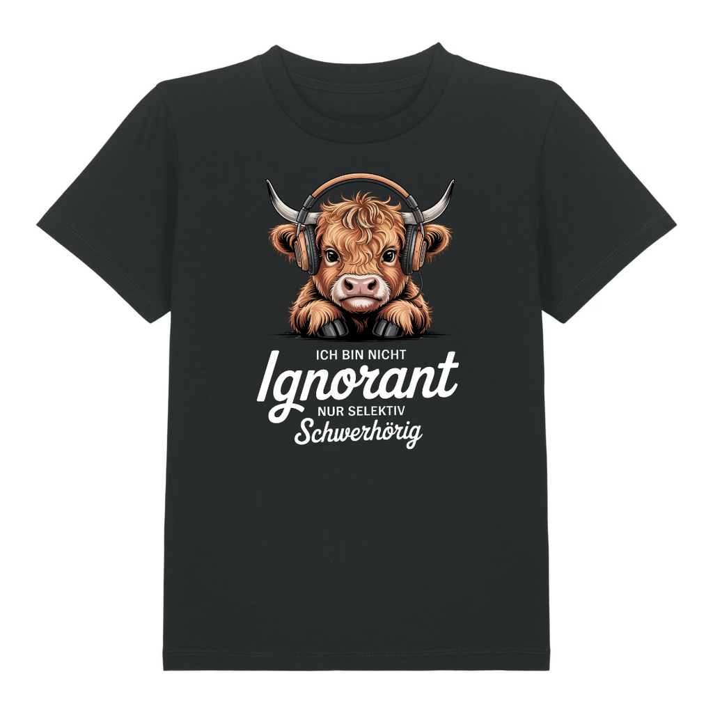 Ignorant Kinder T-Shirt Schwarz Vorderseite