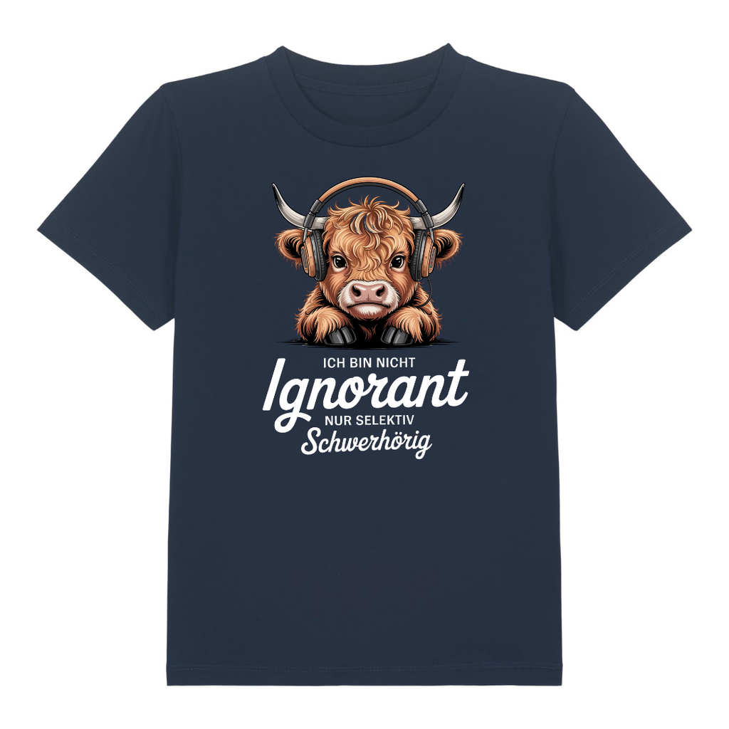 Ignorant Kinder T-Shirt Navy Vorderseite