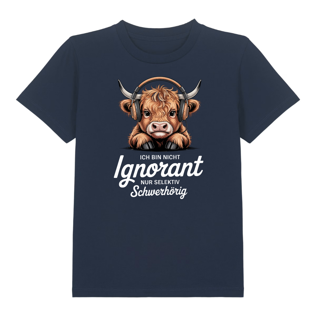 Ignorant Kinder T-Shirt Navy Vorderseite