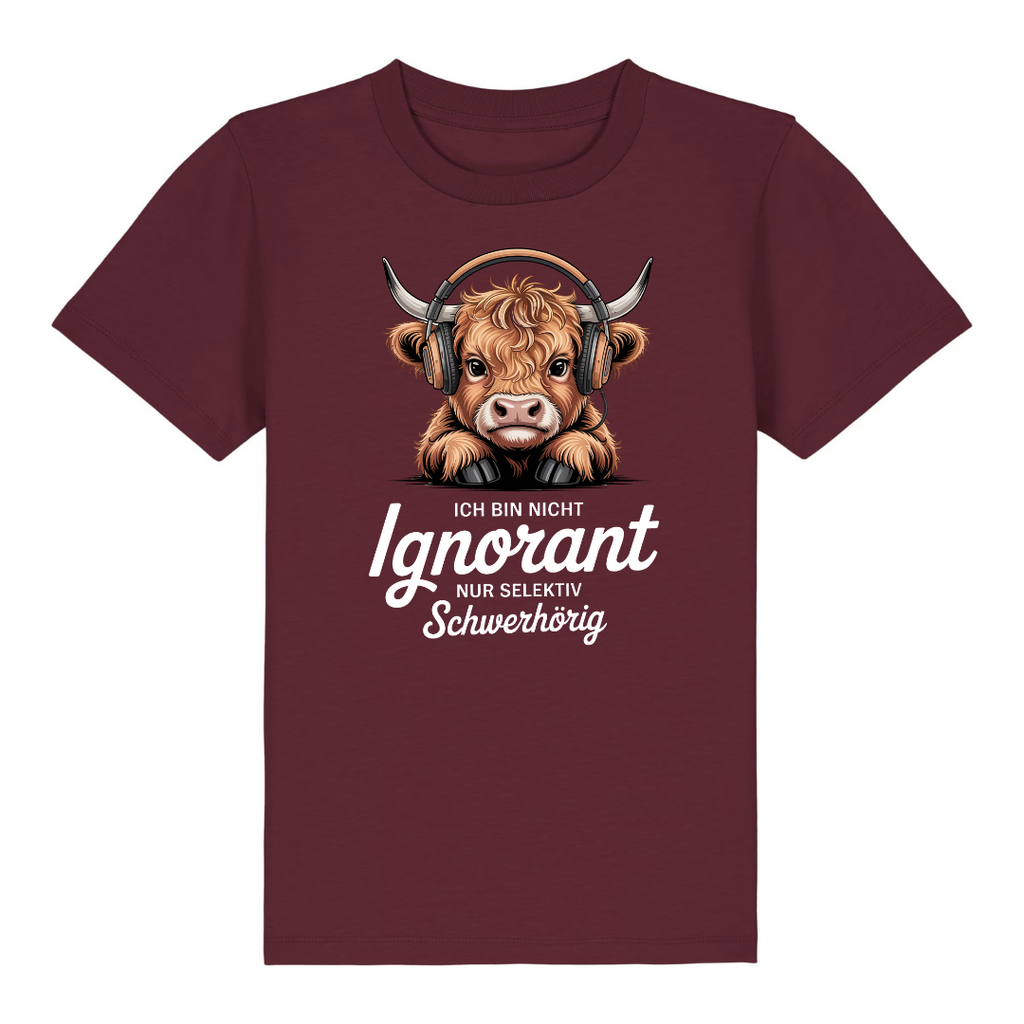 Ignorant Kinder T-Shirt Burgunder Vorderseite