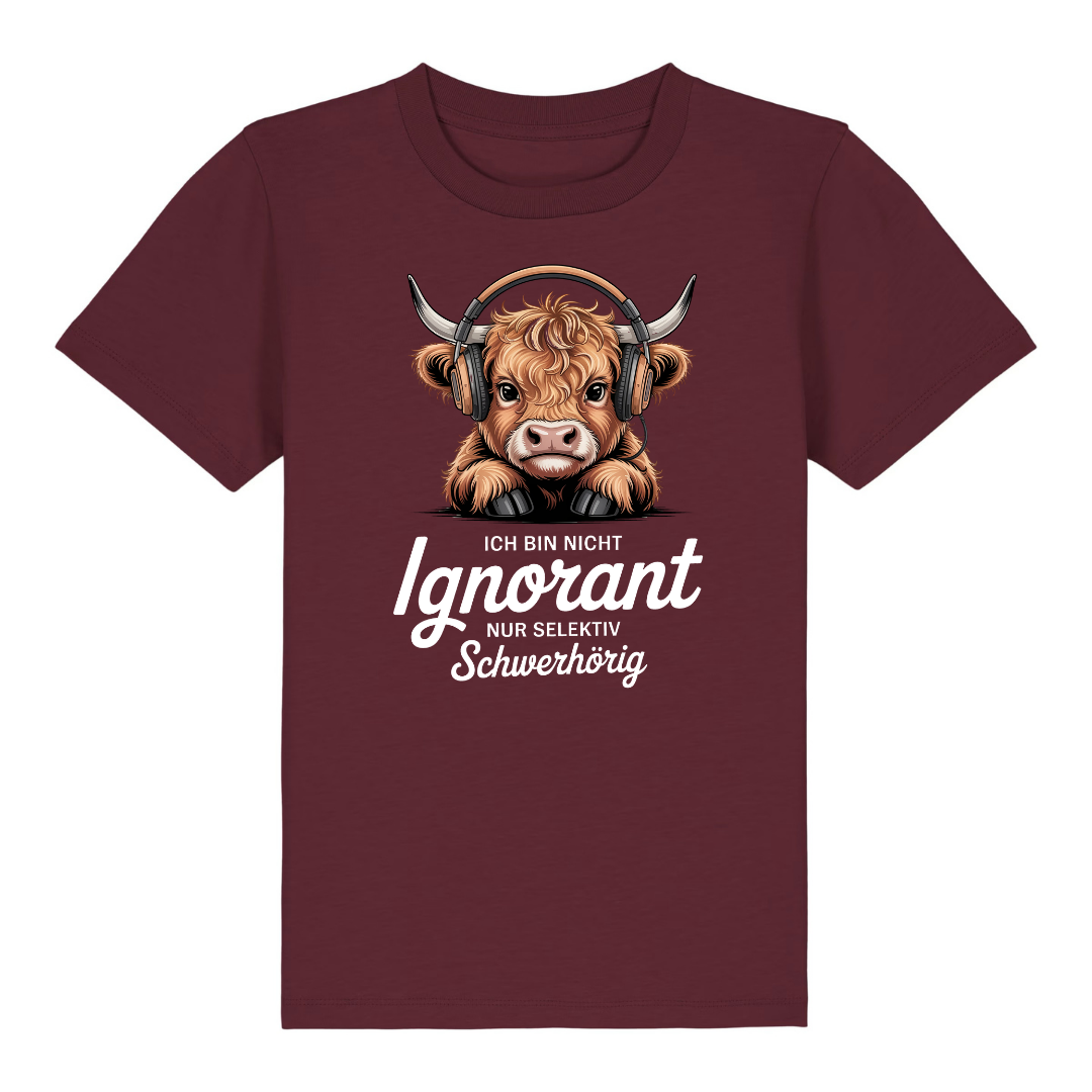 Ignorant Kinder T-Shirt Burgunder Vorderseite