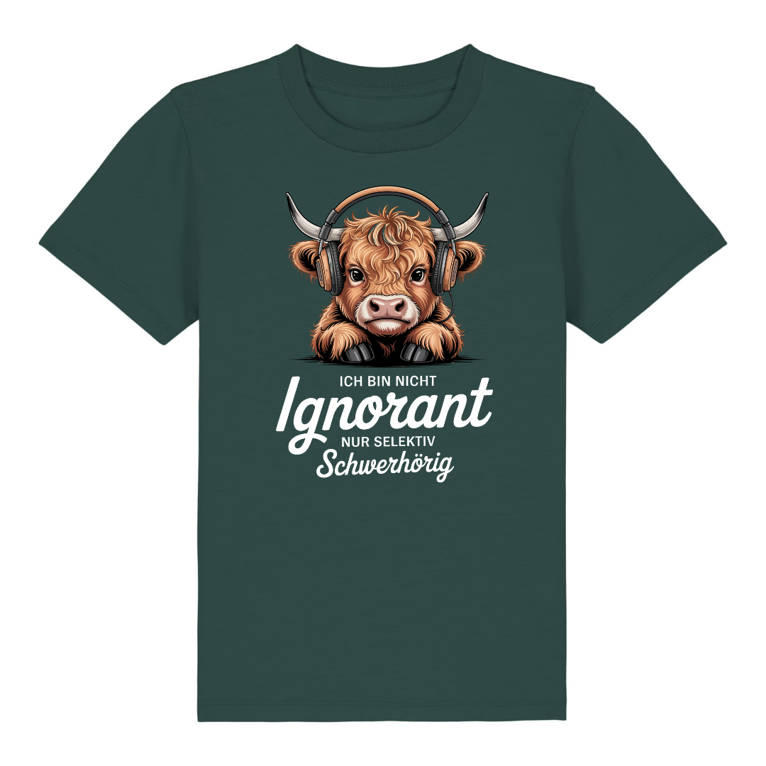 Ignorant Kinder T-Shirt Grün Vorderseite