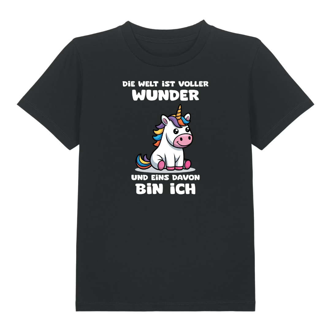 Mehr Einhorn Kinder T-Shirt Schwarz Vorderseite