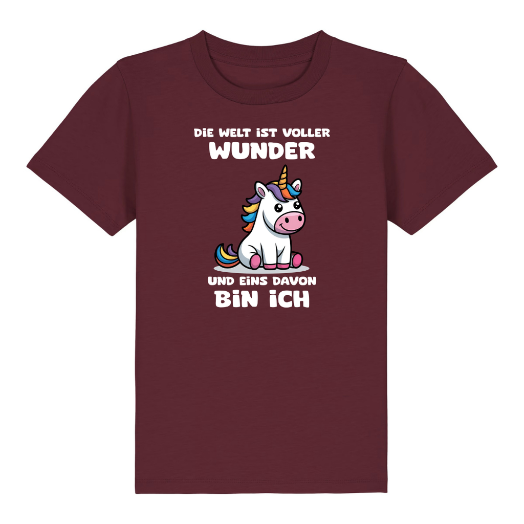Mehr Einhorn Kinder T-Shirt Burgunder Vorderseite
