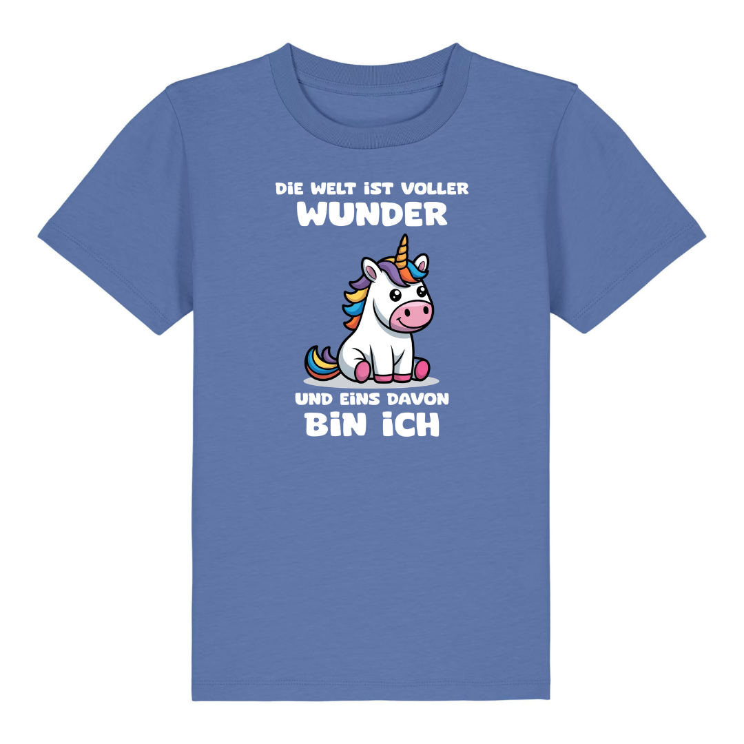 Mehr Einhorn Kinder T-Shirt Blau Vorderseite