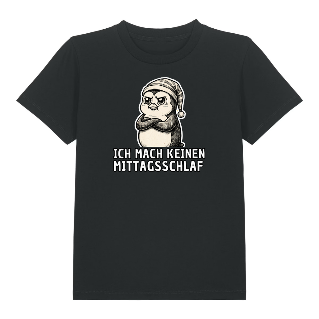 Kein Mittagsschlaf Kinder T-Shirt Schwarz Vorderseite