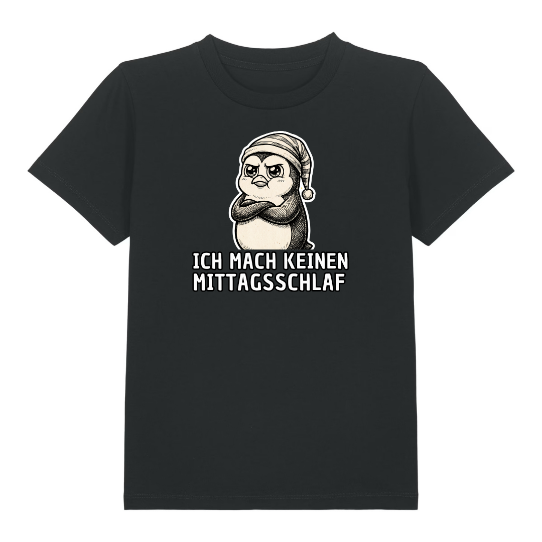 Kein Mittagsschlaf Kinder T-Shirt Schwarz Vorderseite
