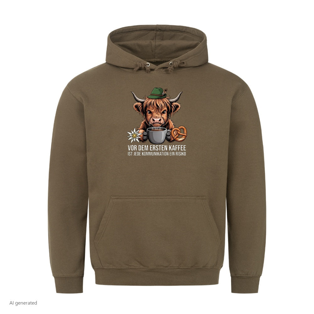 Erster Kaffee Wiesn Hoodie in Oliv
