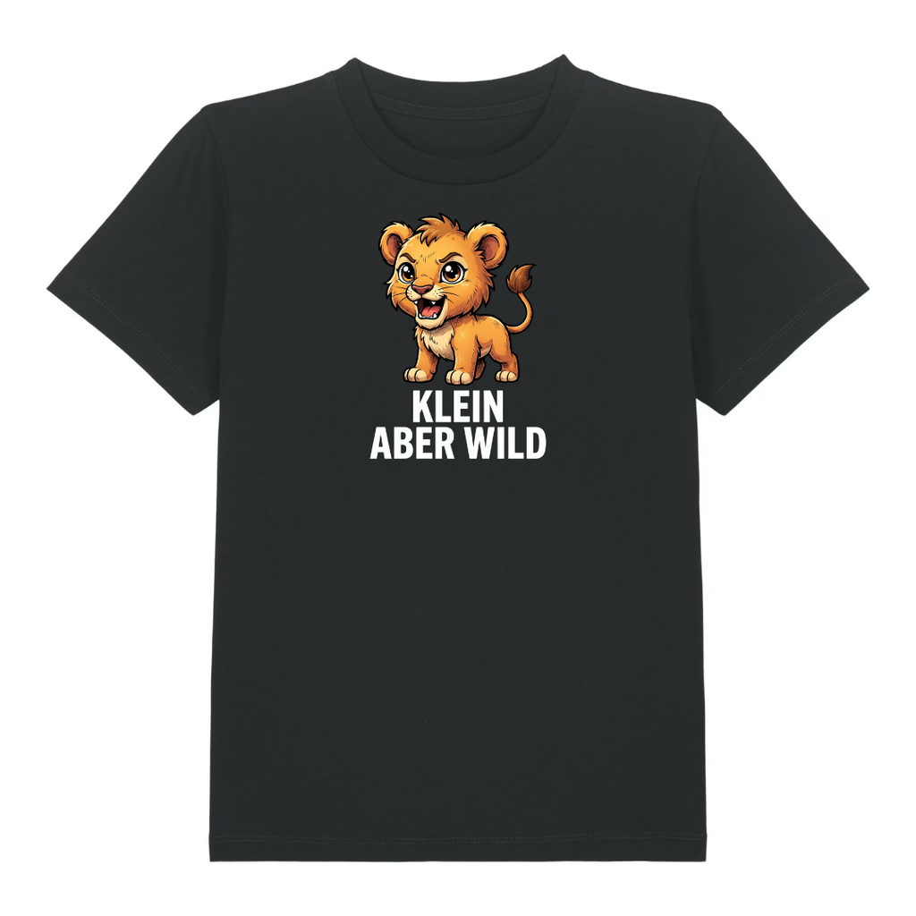 Klein aber wild Kinder T-Shirt Schwarz Vorderseite