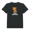 Klein aber wild Kinder T-Shirt Schwarz Vorderseite