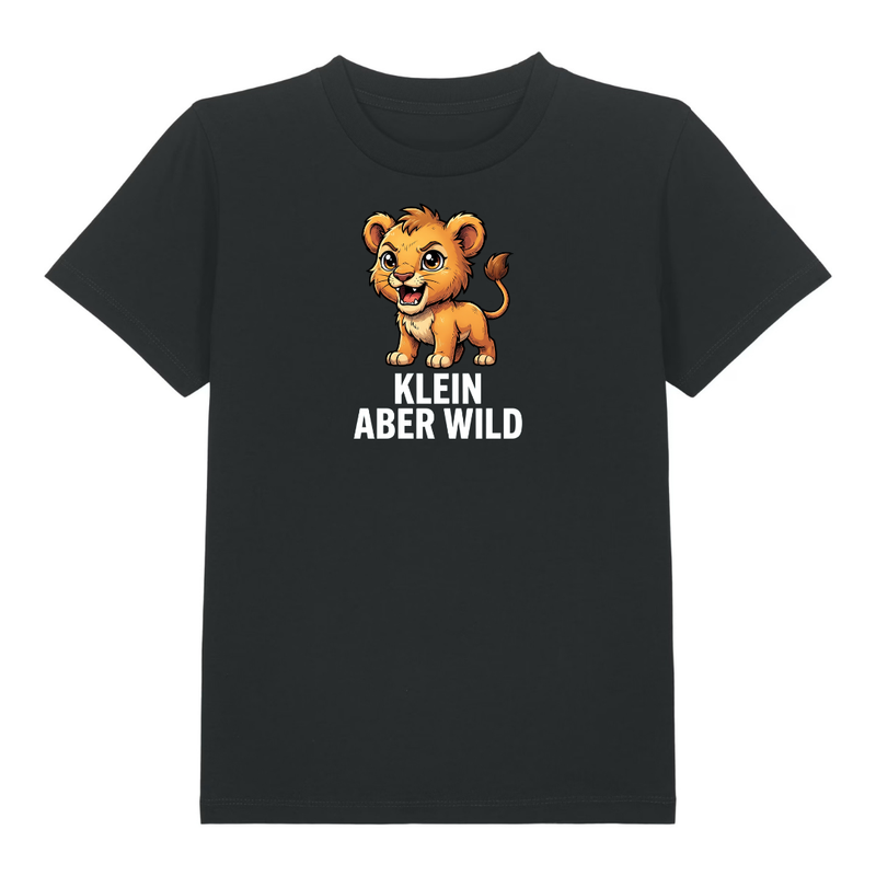 Klein aber wild Kinder T-Shirt Schwarz Vorderseite