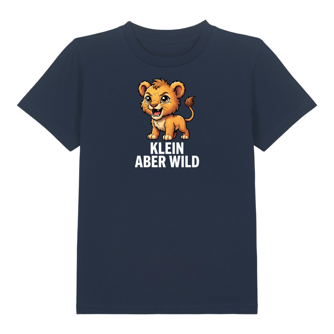 Klein aber wild Kinder T-Shirt Navy Vorderseite