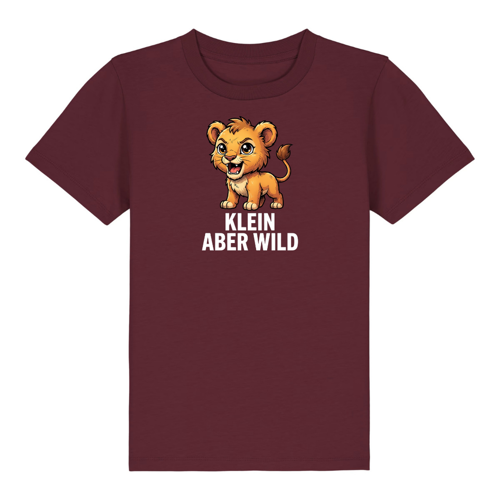 Klein aber wild Kinder T-Shirt Burgunder Vorderseite