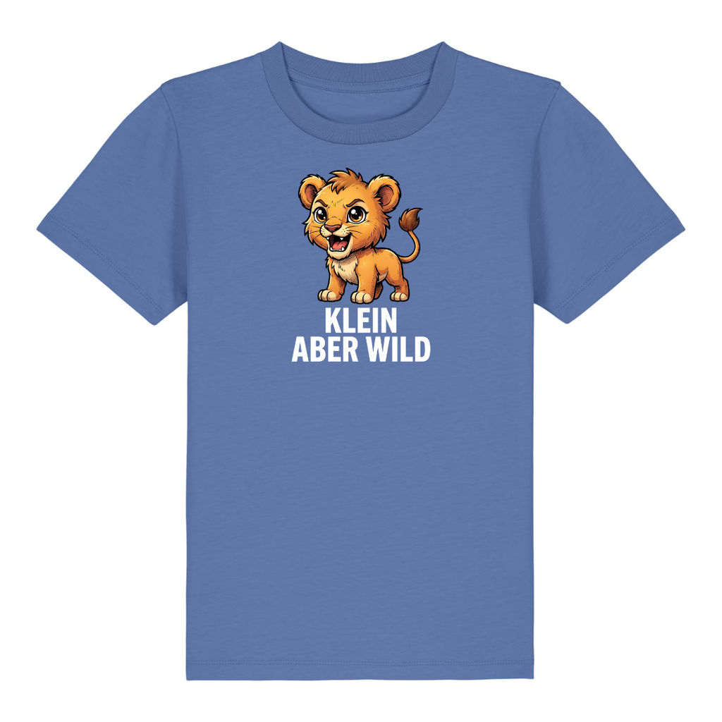 Klein aber wild Kinder T-Shirt Blau Vorderseite