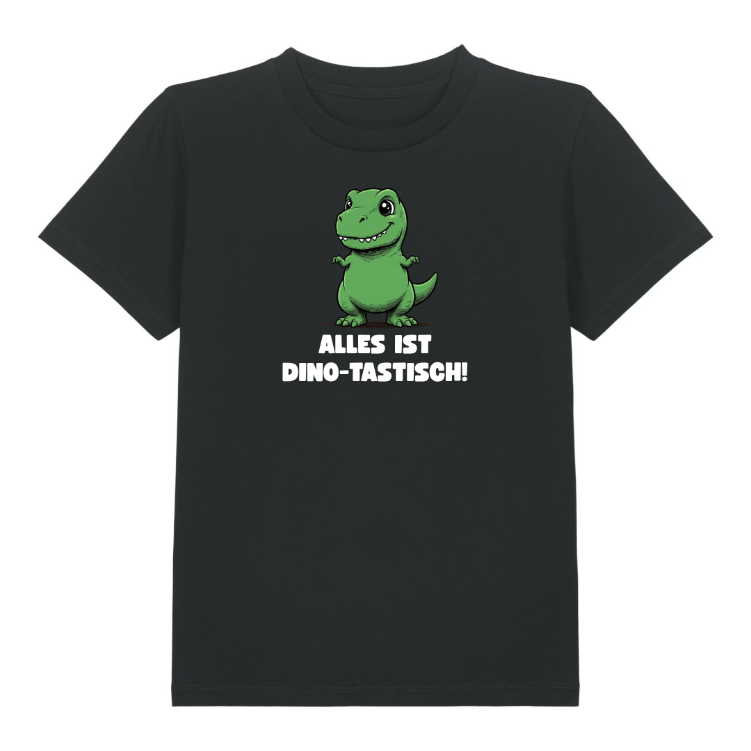 Dinotastisch Kinder T-Shirt Schwarz Vorderseite