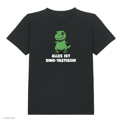Dinotastisch Kinder T-Shirt Schwarz Vorderseite