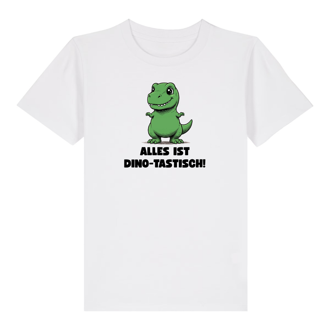 Dinotastisch Kinder T-Shirt Weiß Vorderseite