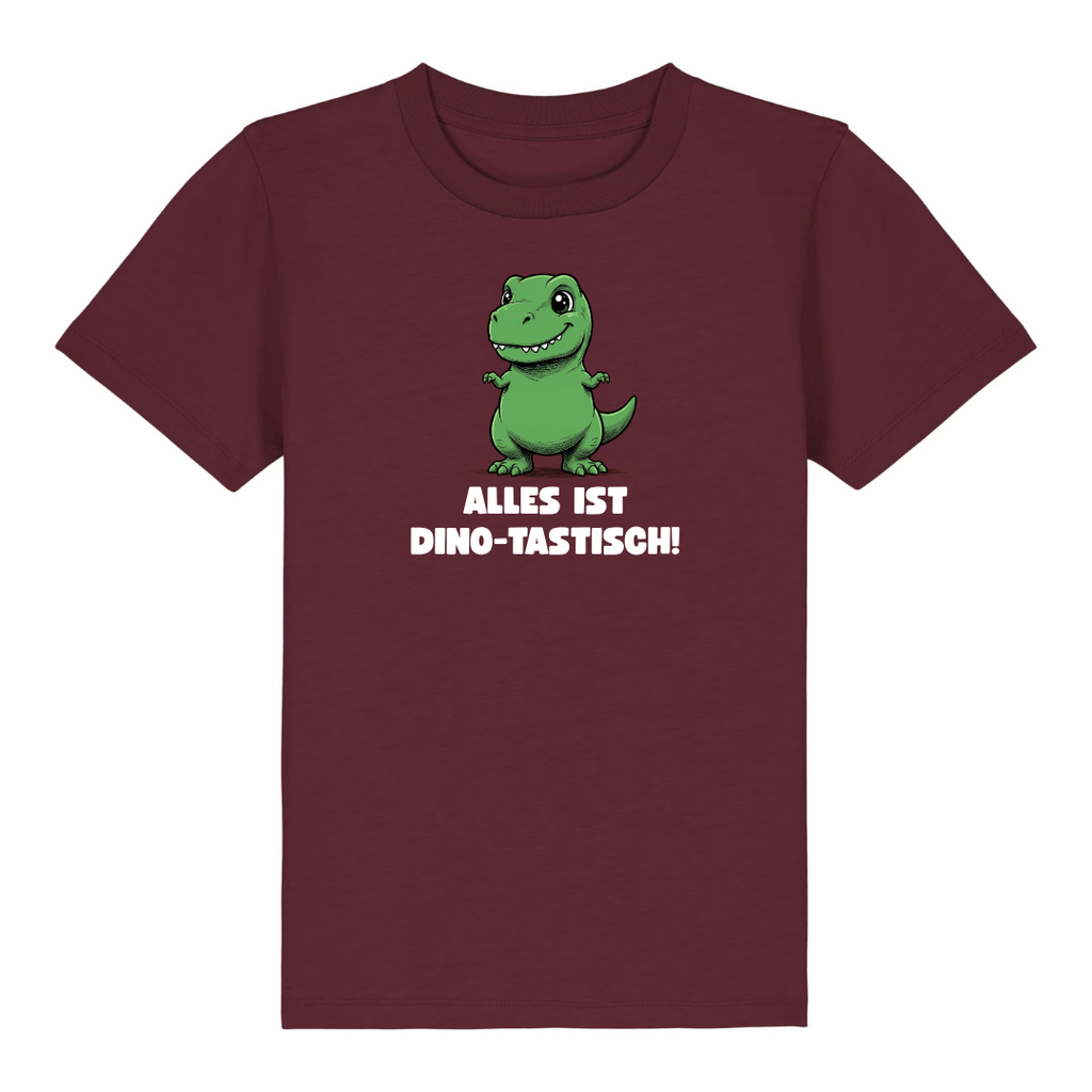 Dinotastisch Kinder T-Shirt Burgunder Vorderseite