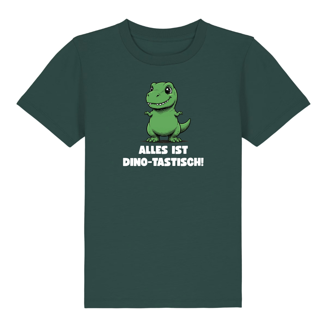 Dinotastisch Kinder T-Shirt Grün Vorderseite