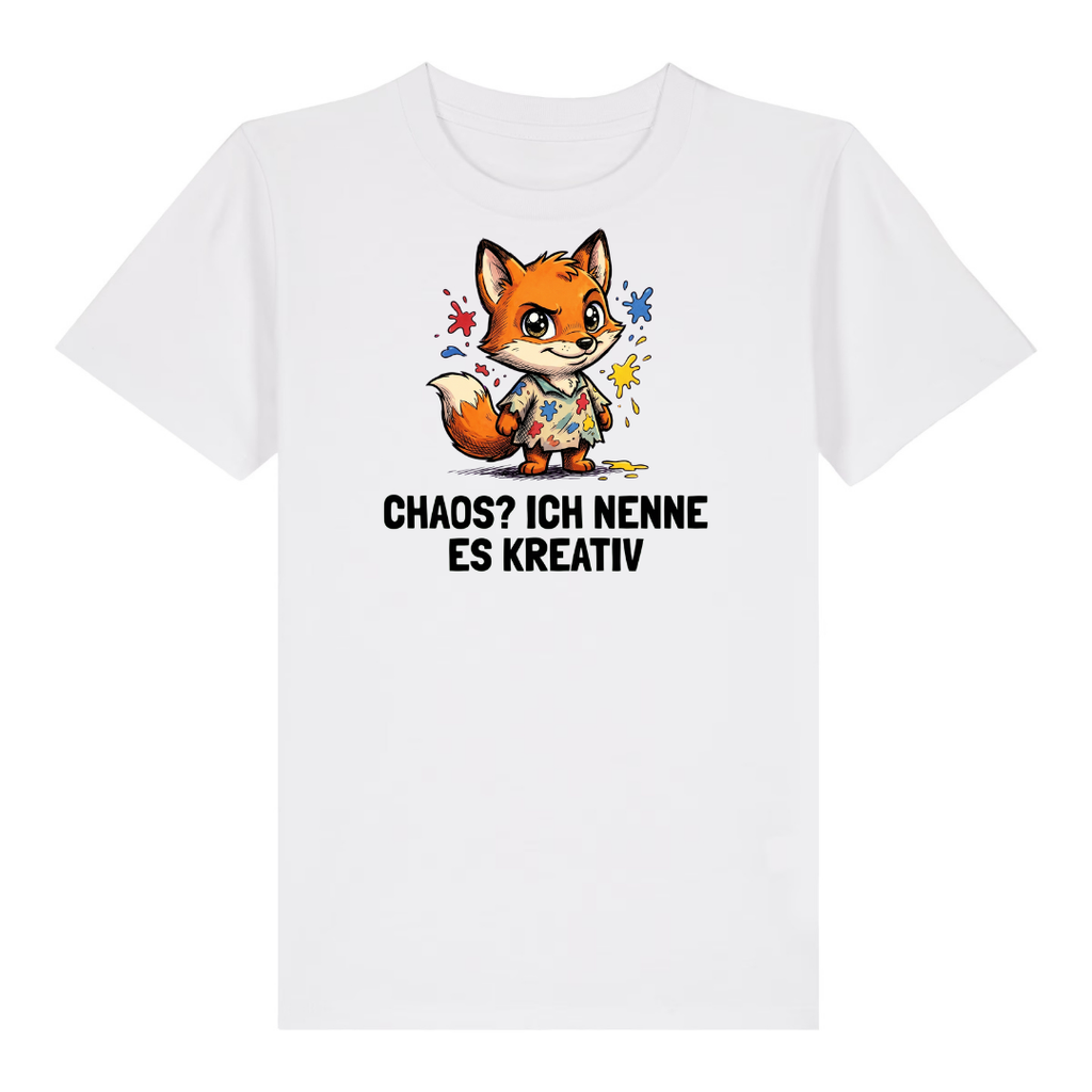 Kreativer Fuchs Kinder T-Shirt Weiß Vorderseite