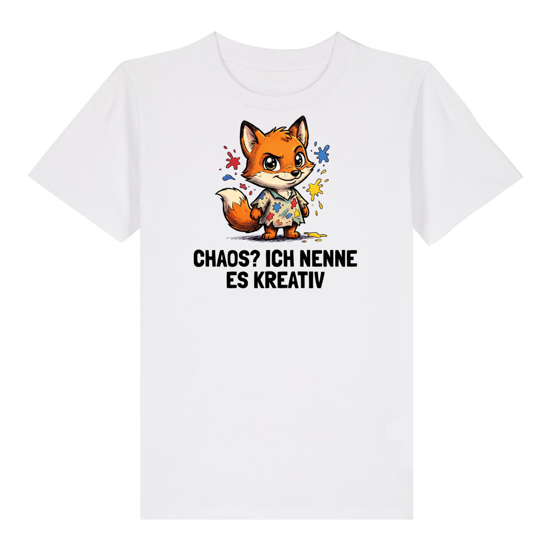Kreativer Fuchs Kinder T-Shirt Weiß Vorderseite