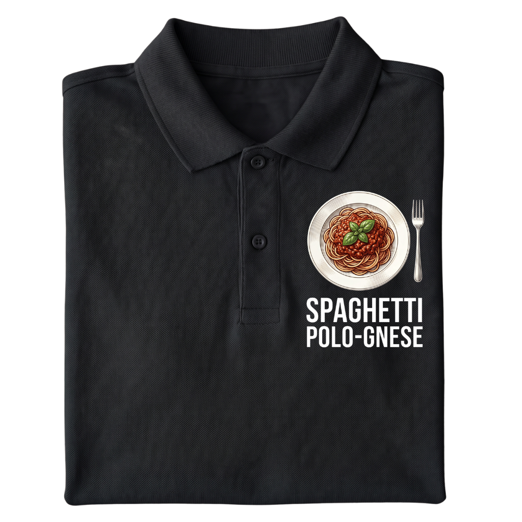 Spaghetti Polo-gnese Polo T-Shirt gefaltetes Mockup