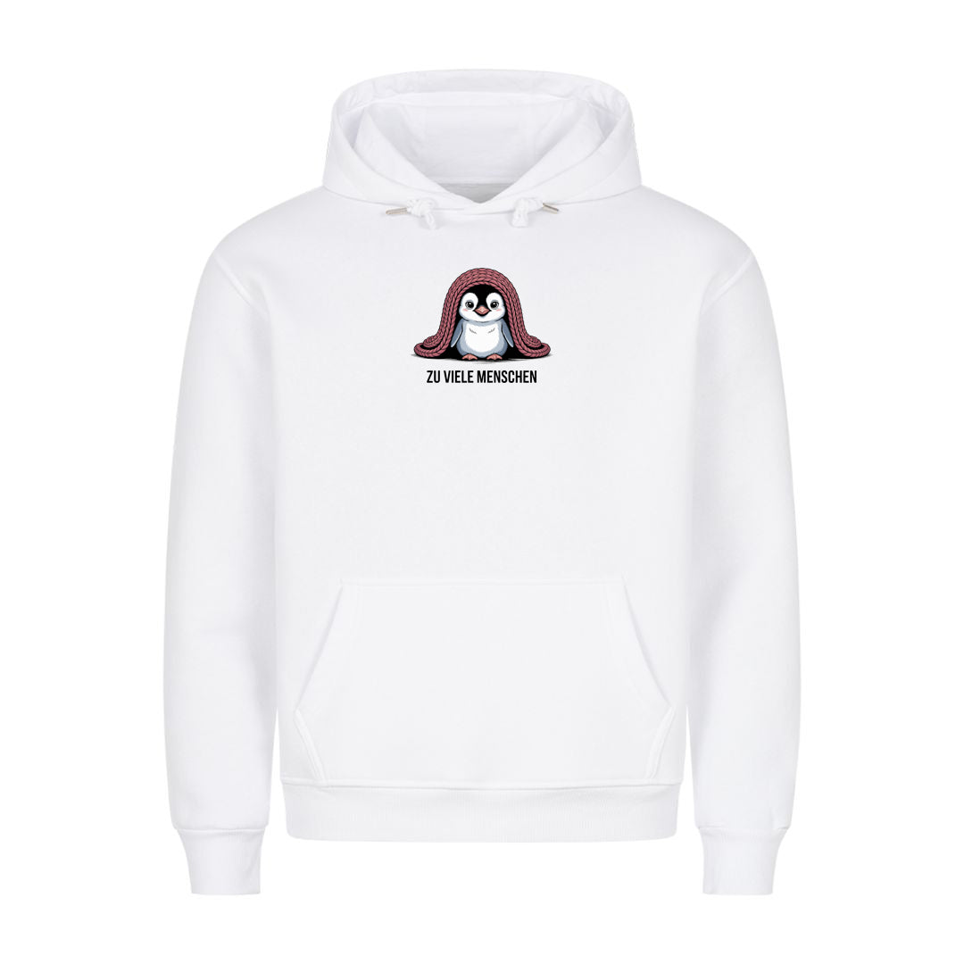 Hoodie Zu viele Menschen Pinguin, Motivansicht