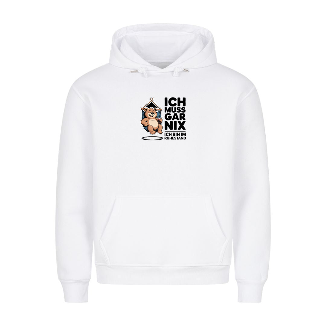 Hoodie Ich muss gar nix, Motivansicht