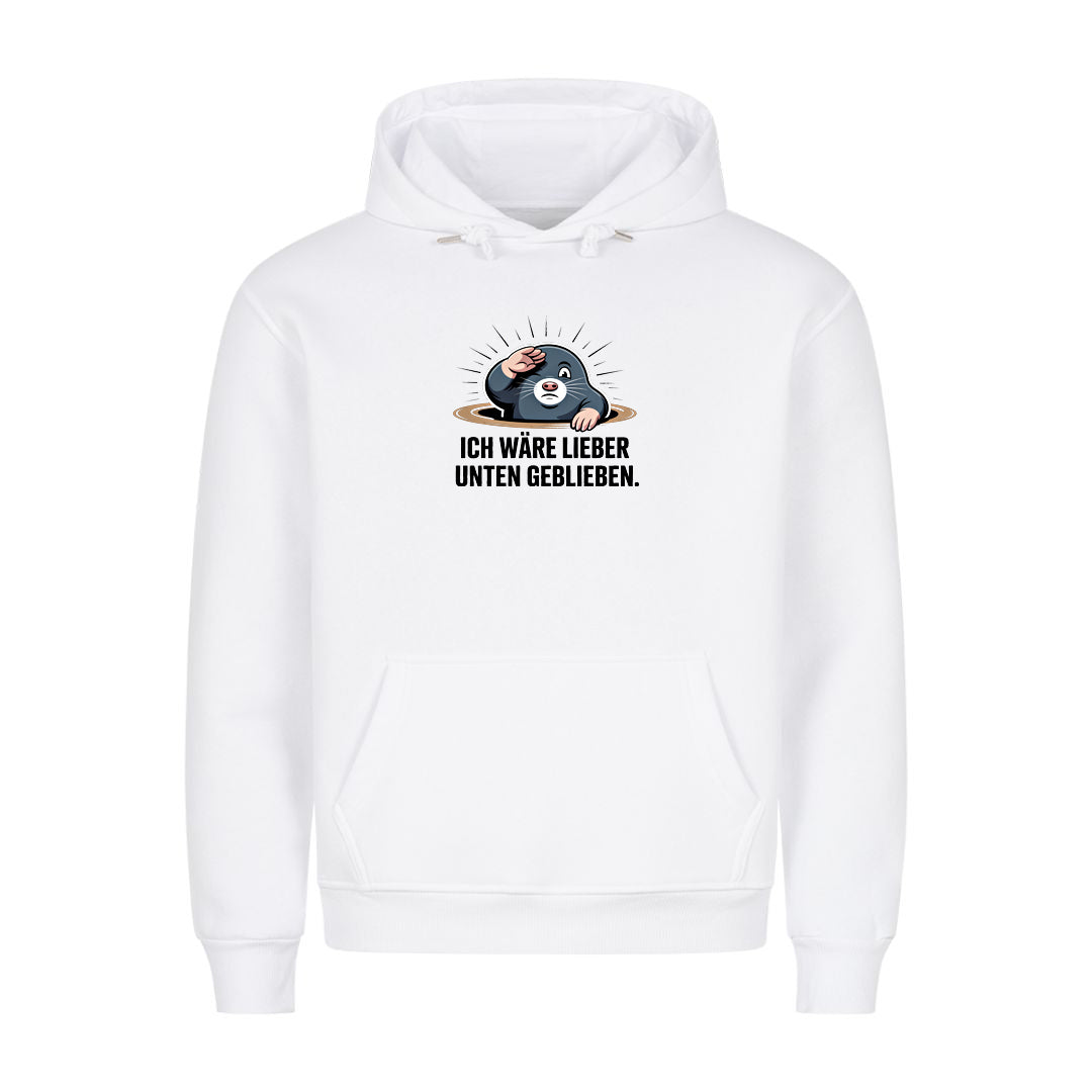 Hoodie Lieber Unten geblieben, Motivansicht