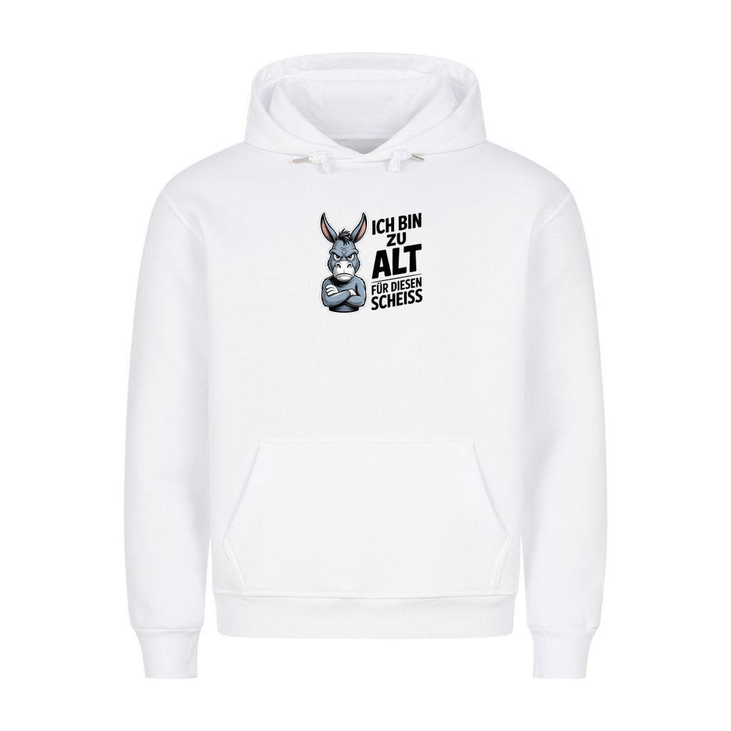 Hoodie Ich bin zu alt Esel, Motivansicht