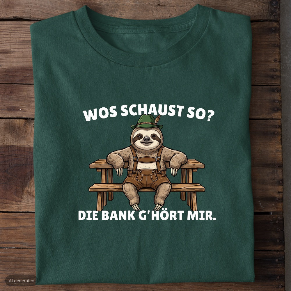 Die Bank gehört mir Wiesn T-Shirt in Grün
