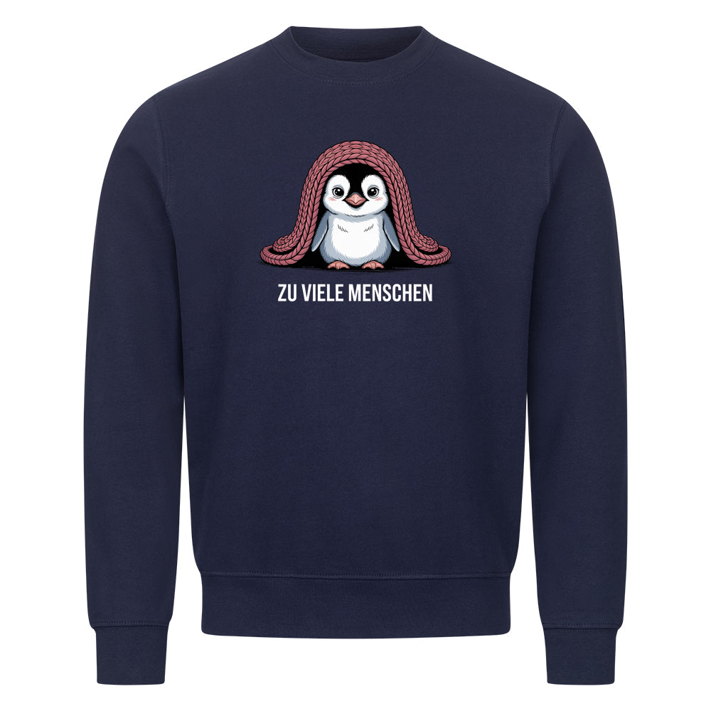 Sweatshirt Zu viele Menschen Pinguin, Seitenansicht