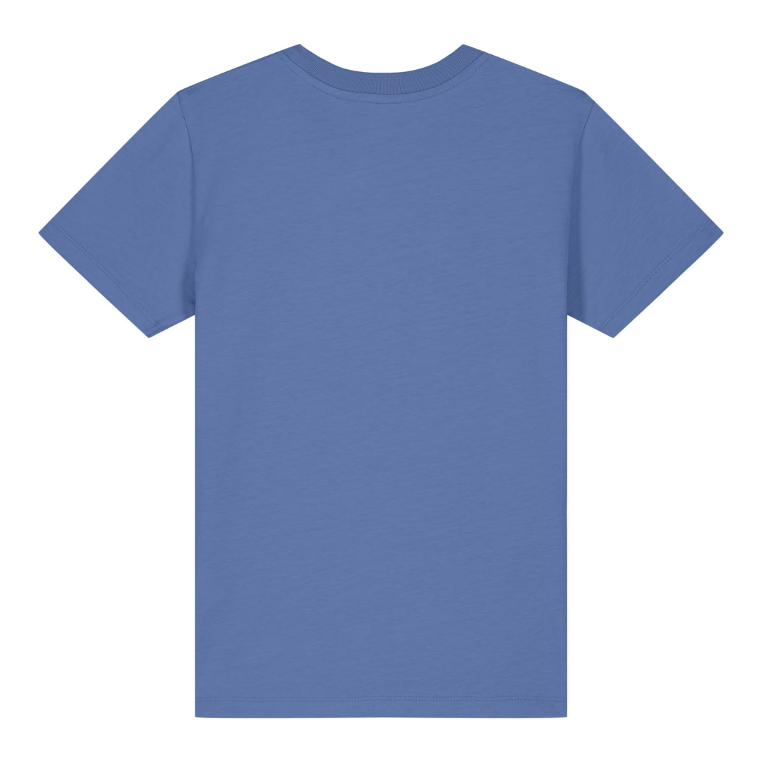 Kreativer Fuchs Kinder T-Shirt Blau Rückseite