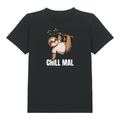 Chill mal Faultier Kinder T-Shirt Schwarz Vorderseite