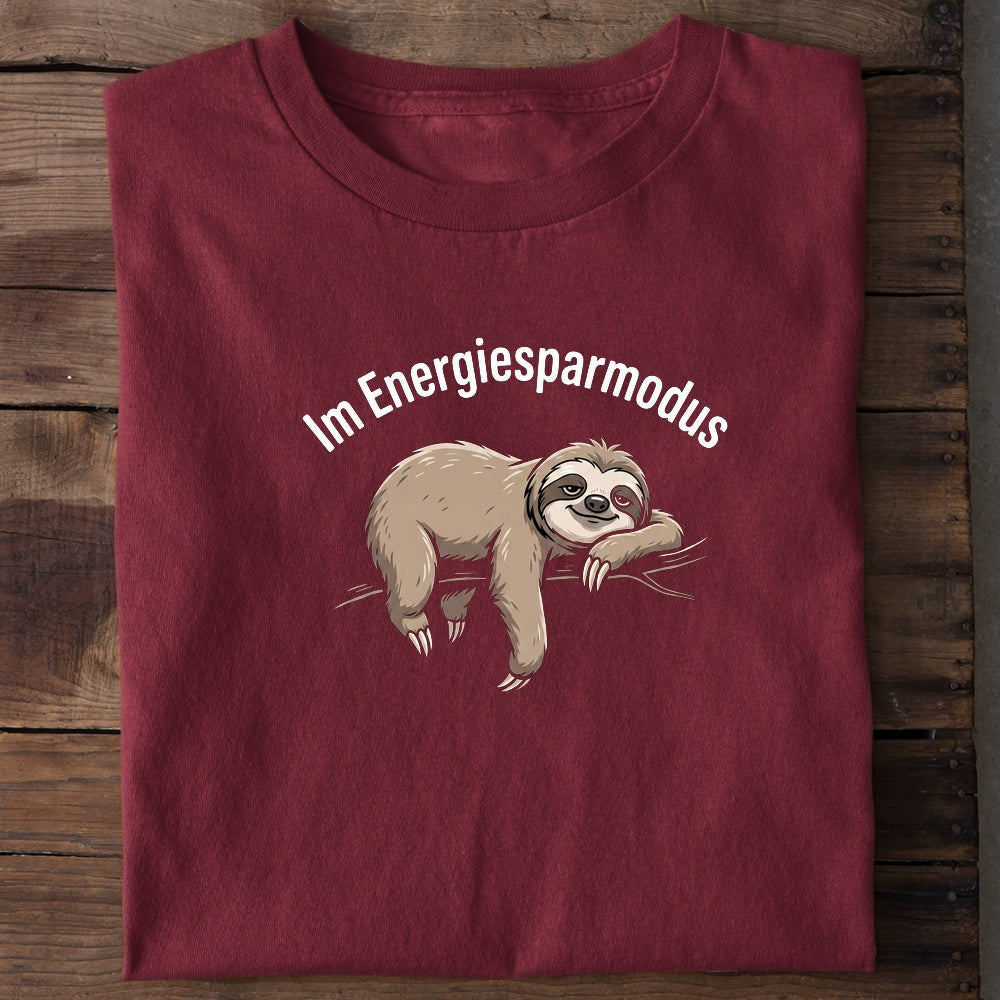 Unisex Bio-T-Shirt von Beyond Humor mit dem Spruch 'Im Energiesparmodus'