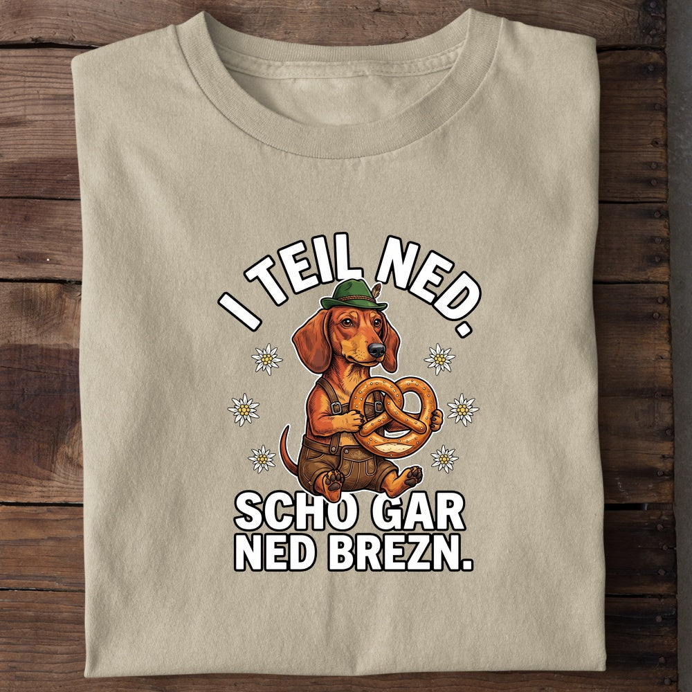 I teil keine Brezn Wiesn T-Shirt in Beige