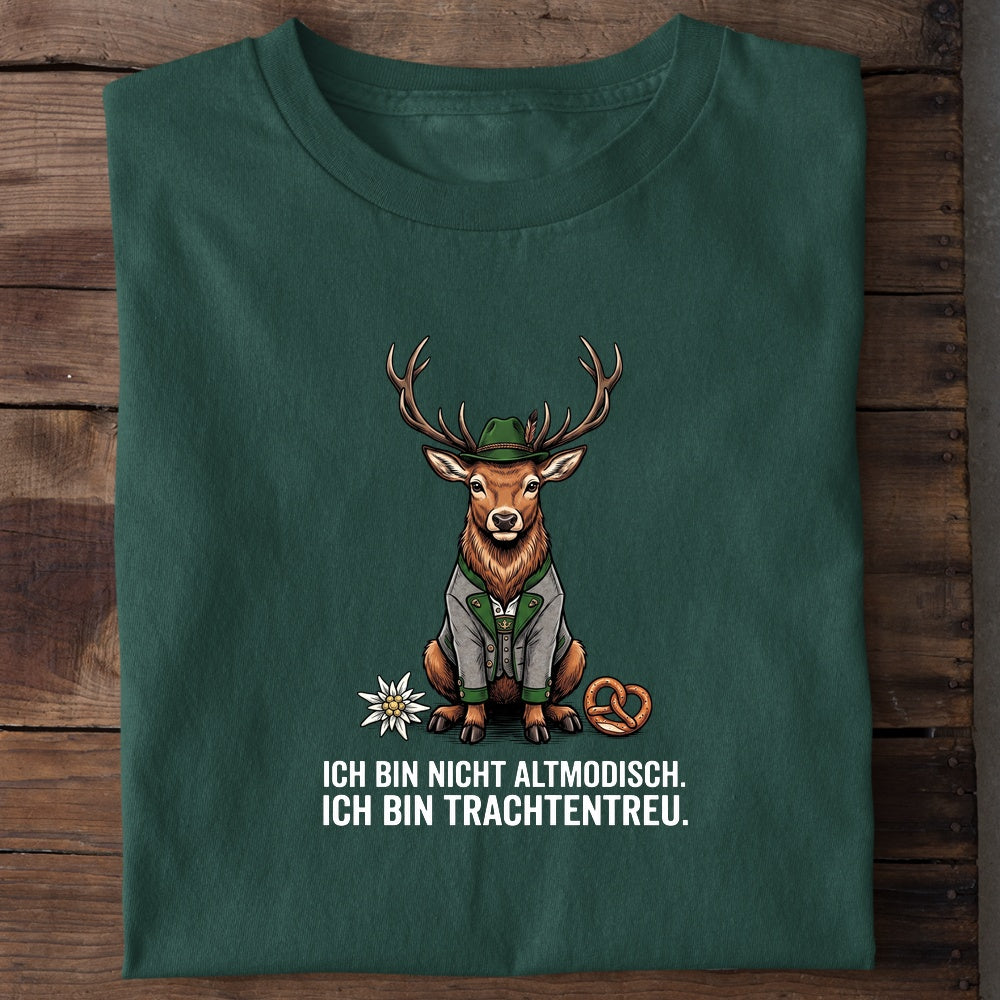 Ich bin nicht altmodisch Wiesn T-Shirt in Grün