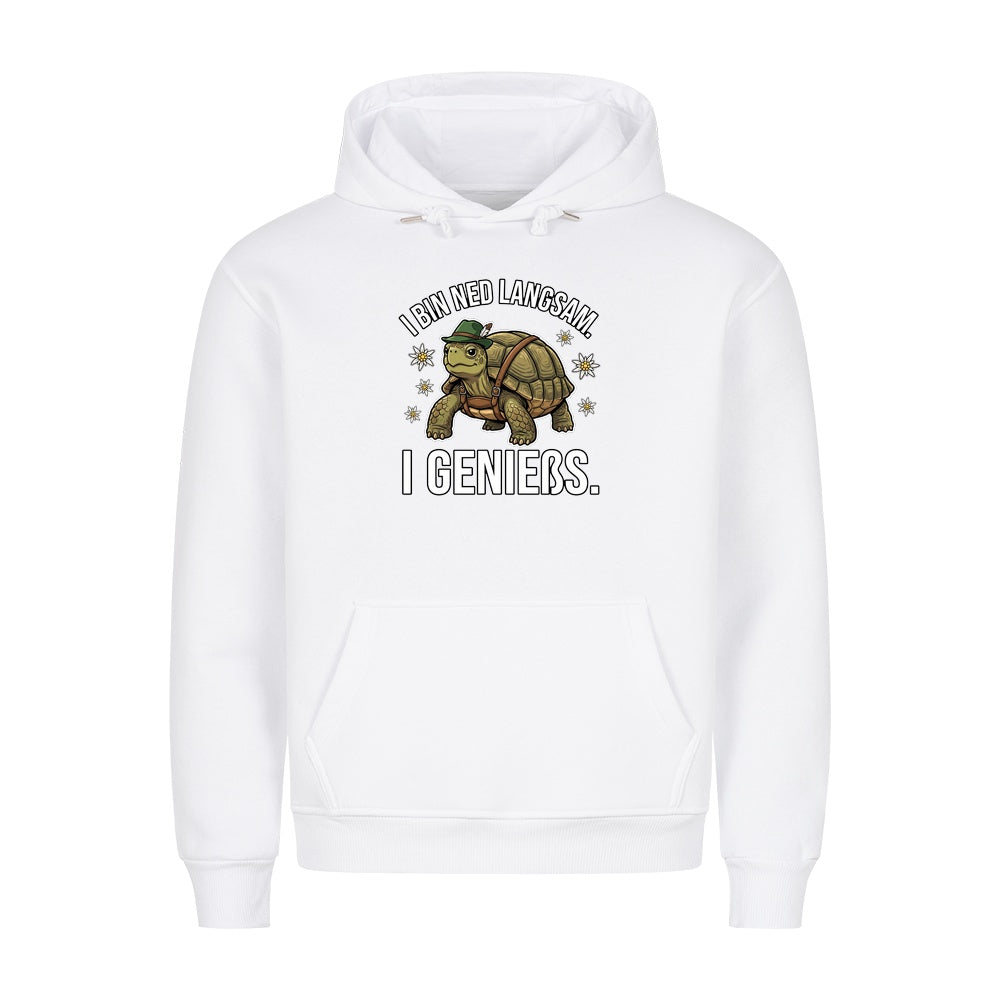 I bin ned langsam Wiesn Hoodie in Weiß