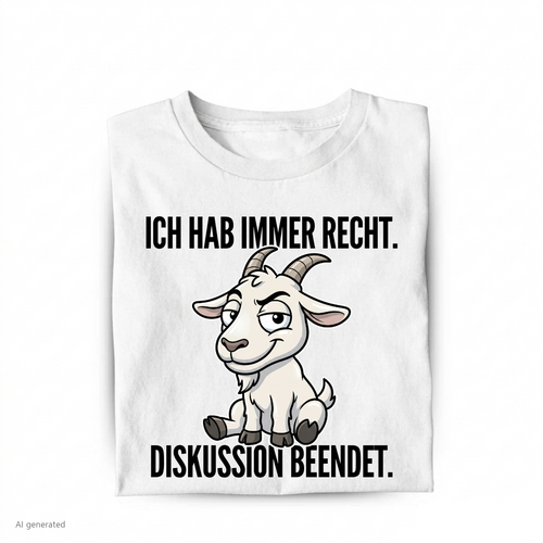 Unisex Bio-T-Shirt von Beyond Humor mit dem Spruch 'Diskussion beendet' – Vorderansicht