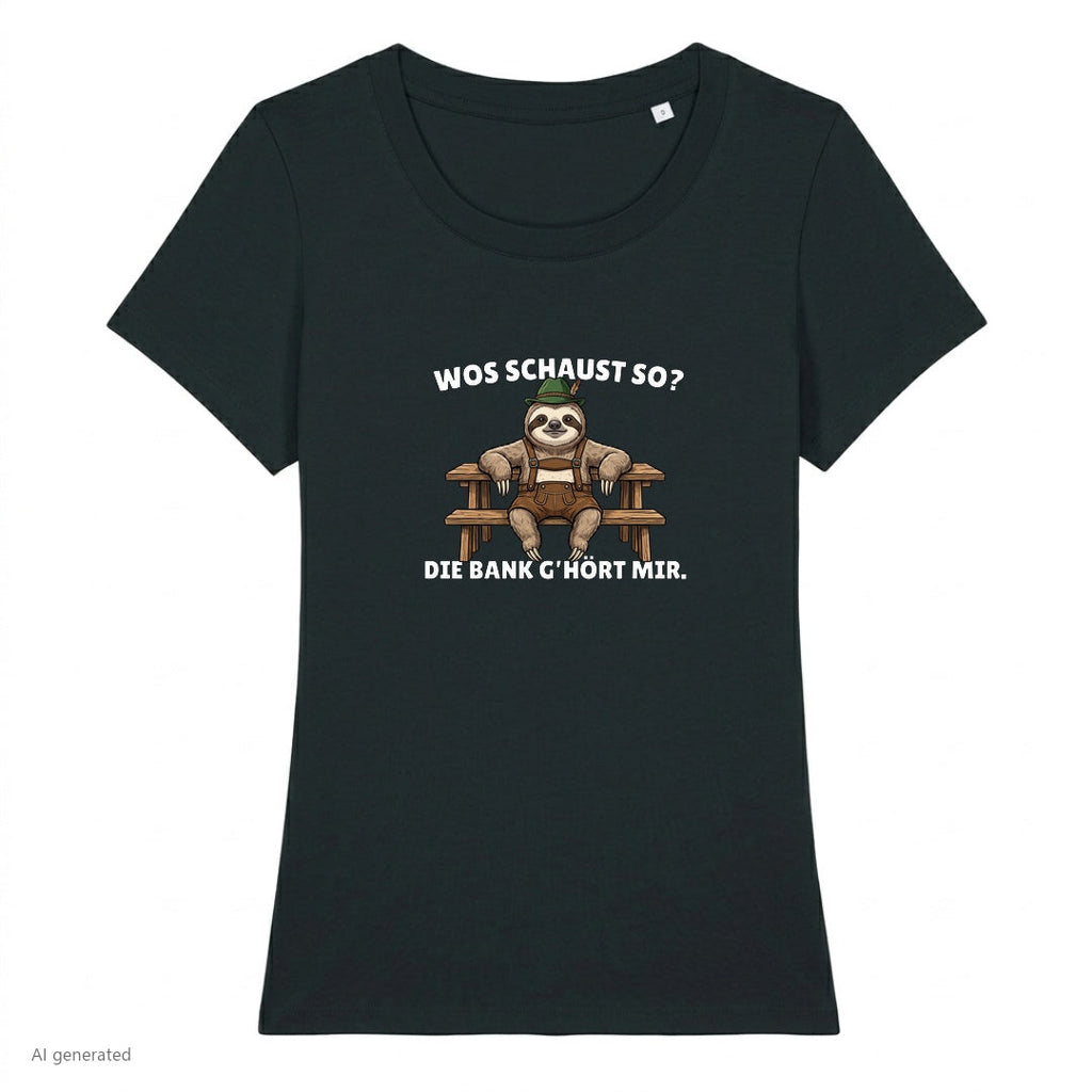 Die Bank gehört mir Wiesn Damen T-Shirt in Schwarz