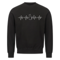 Lustiges Sweatshirt mit Spruch Katzen Herzschlag, Vorderansicht