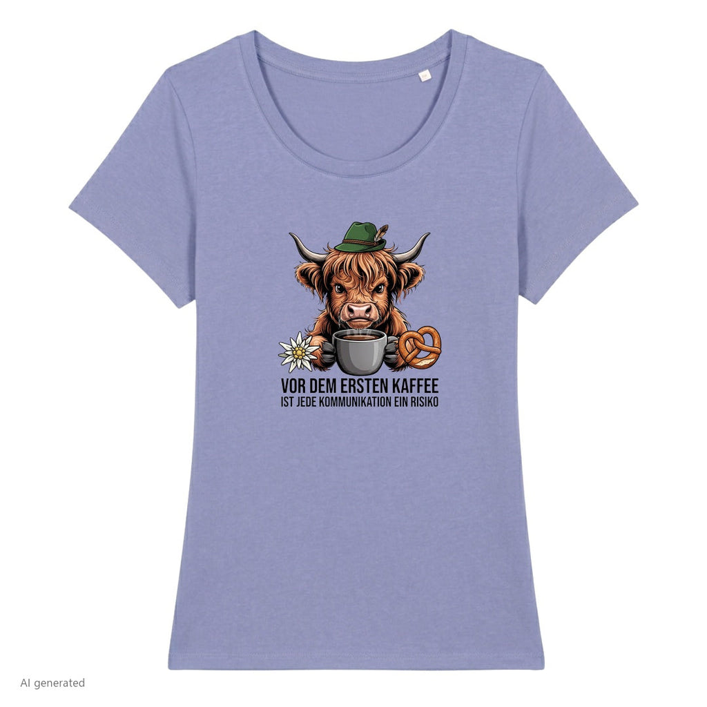 Erster Kaffee Wiesn Damen T-Shirt in Lavendel